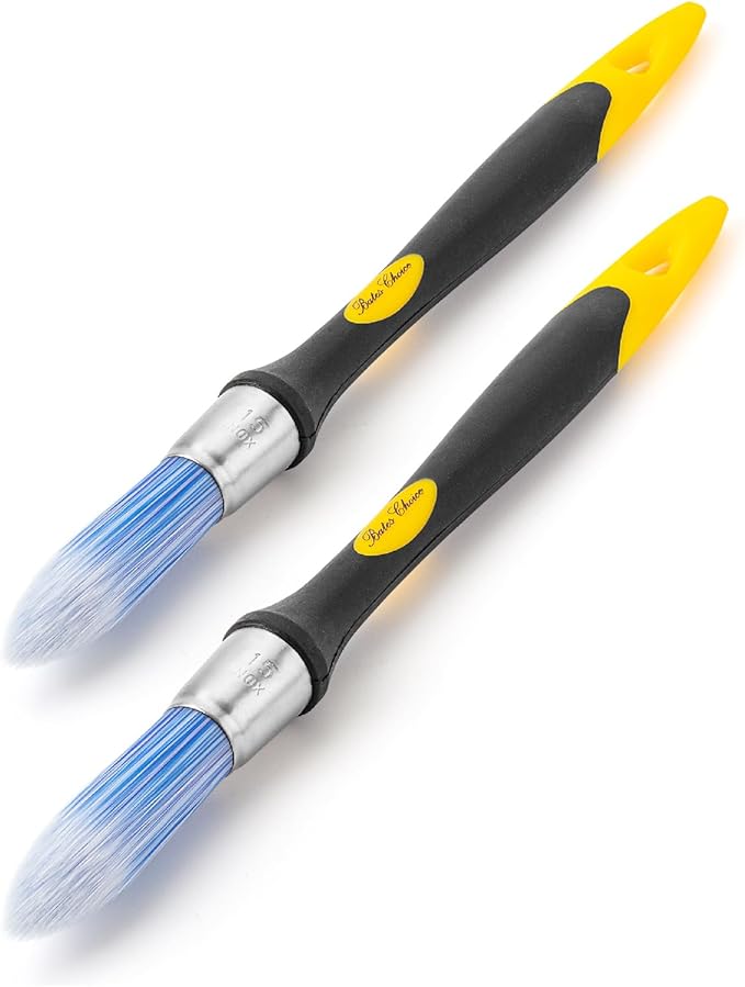 Bates- Trim Paint Brush Set, 0.45 Inch, 2 Pack, Ergonomic Non-Slip Handle, Synthetic Bristles, Trim Brushes for Painting