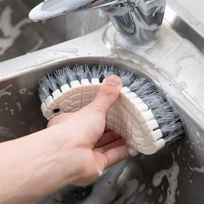 2 Pcs Without Dead Corner Multi Purpose Heavy Duty Scrub Brush, Heavy Duty Hand Held Scrub Stiff Bristle Brush, Multiple Segments are Bendable Fruit Vegetable Brush,Bathtub Tile Brush Bathroom Brush