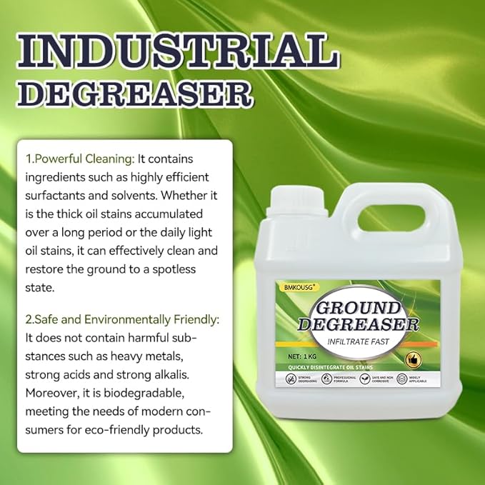 Heavy Duty Degreaser for Concrete & Garage Floors – Fast-Acting Oil Stain Remover for Driveways, Auto Shops, Kitchens | Industrial Strength, Safe on Tile, Stone, Cement (1 KG)