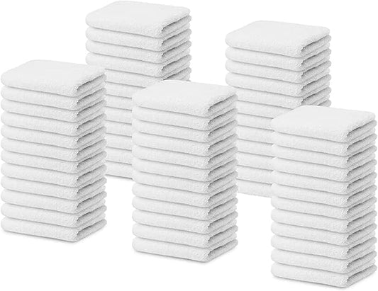 100% Cotton Terry Towel Cleaning Rags White 14'x17'|Pack of 60|Grade White Rag|Soft Large Cleaning Rags|Super Absorbent|Quick Dry|Multipurpose Towels|Restaurant Towels|Reusable Shop Rags