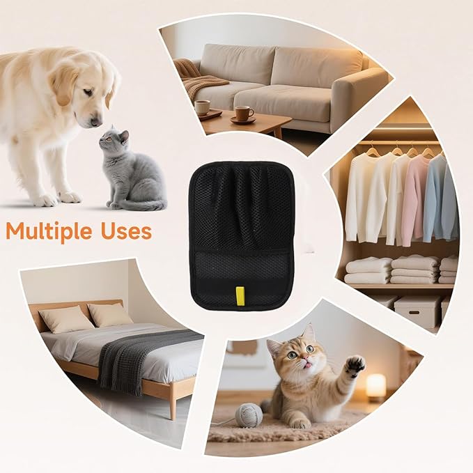 Pet Hair Removal Gloves for Cats and Dogs Five-Finger Electrostatic Pet Hair Gloves Newly Upgraded Pet Hair Removal Tools Suitable for Laundry,Couch,Carpet,Car Seat