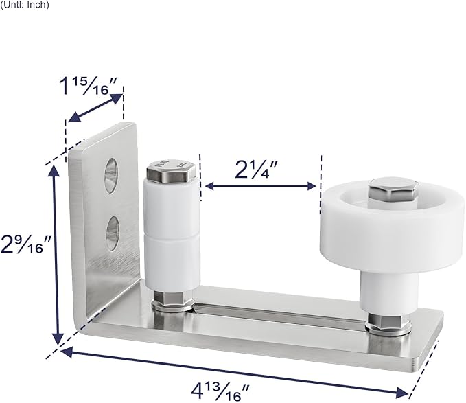 SMARTSTANDARD Sliding Barn Door Floor Guide for Bottom Adjustable Roller - 8 Setup Options for DIYers - Flush Design Bottom Flat Barn Door Floor Guide Stay Roller (Brushed Nickel) 2PCS