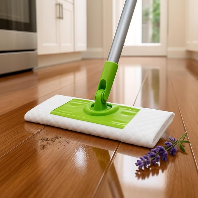 Low Streaking Wet Mopping Cloths, Lavender Scented Cleaning Wipes for Floors, Hardwood, Tile, Laminate, and Surfaces, Fresh Finish, 12 Count