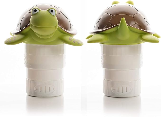 XY-WQ Chlorine Floater, Floating Pool Chlorine Dispenser (Turtle), Fits 1 and 3 Inch Tablets for Large and Small Pools, Hot Tub, Spa