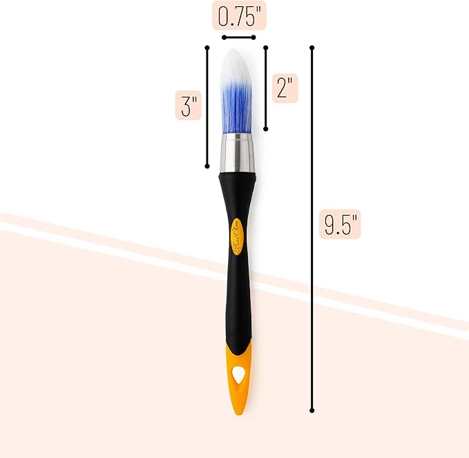 Bates- Trim Paint Brush, 0.75 Inch, Black & Orange Ergonomic Non-Slip Handle, Synthetic Bristles, Trim Brushes for Painting