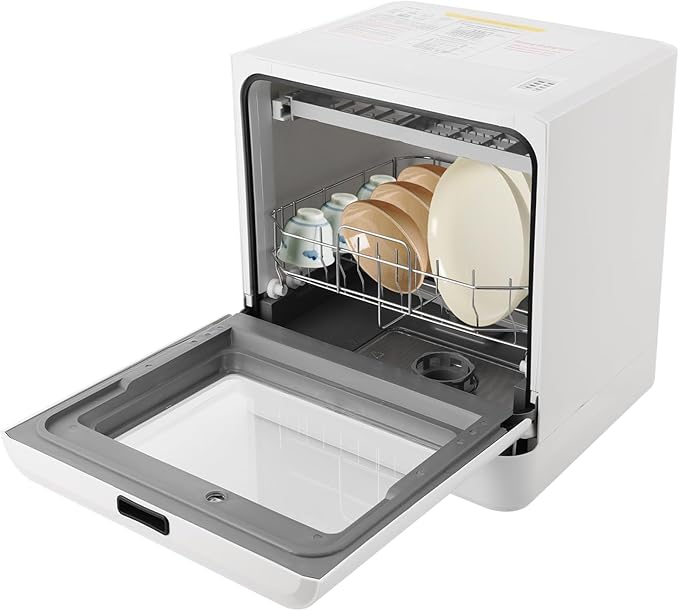 Portable Mini Dishwasher, Countertop Household Dishwasher with 4 Washing Modes & Hot Air Drying, 161.6°F Sterilization for 4-6 Persons Kitchen Apartment