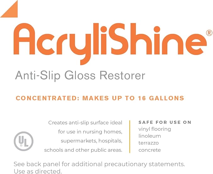 AcryliShine Floor Finish Wax Gloss Restorer and Cleaner- 1 Gallon…