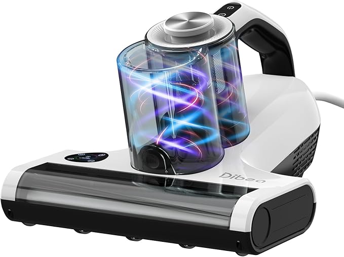 Dibea Handheld Mattress Vacuum, Upholstery Bed Vacuum Cleaner Machine, 18KPa Suction, 140℉ Heating, Smart Dust Sensor, Washable HEPA Filter, Deep Clean Dust, Debris on Couch, Fabric, Furniture
