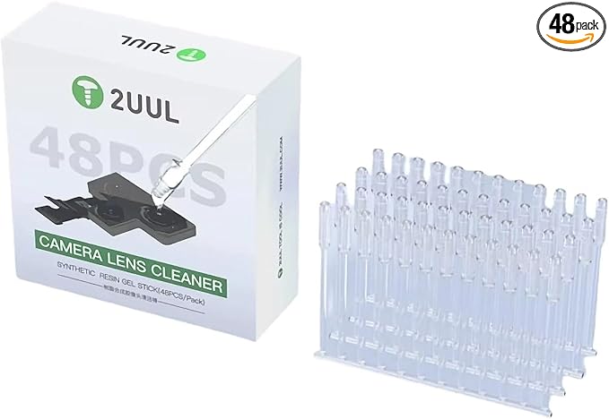 Portable Mobile Phone Camera Lens Cleaner Resin Synthetic Stick Dust Fingerprint Removal Stick for Phone Camera Lens Screen Cleaning Tool,48Pcs/Box