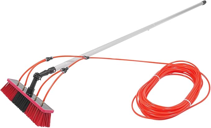 Professional Window Squeegee, 2-in-1 Window Cleaner, Glass Washing Kit, Window Cleaning Tool with Long Handle, Window Cleaning Pole for High Indoor, Outdoor Glass