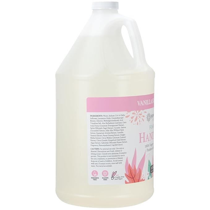 Ginger Lily Farms Botanicals All-Purpose Foaming Hand Soap Refill, 100% Vegan & Cruelty-Free, Vanilla Sugar Bliss Scent, 1 Gallon (Pack of 4)