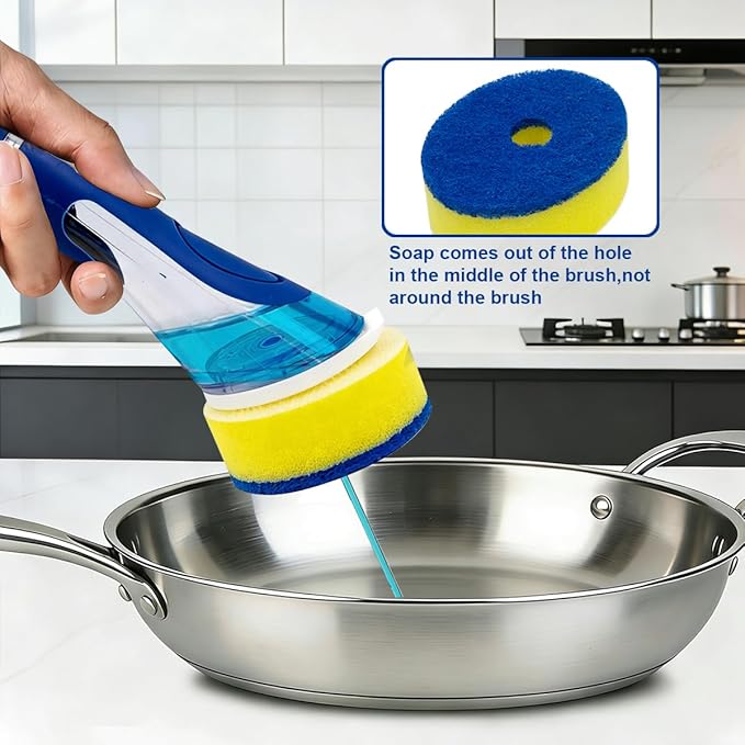 CELOX Dishwand, Dish Scrubber with Soap Dispenser for Kitchen Sink