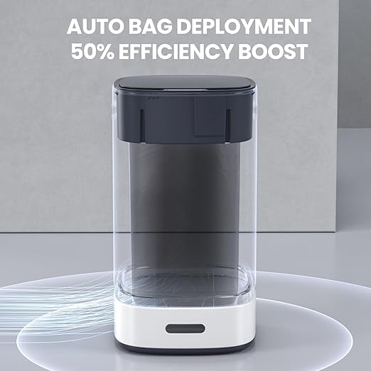 ELPHECO Self-Bagging Automatic Trash Can Stainless Steel 4 Gallon Sensor Trash Bin, Self-Sealing Dustbin, 15 Liter Garbage Can, Large Touchless Metal Trash Can for Home, Hotel, Office, Silver
