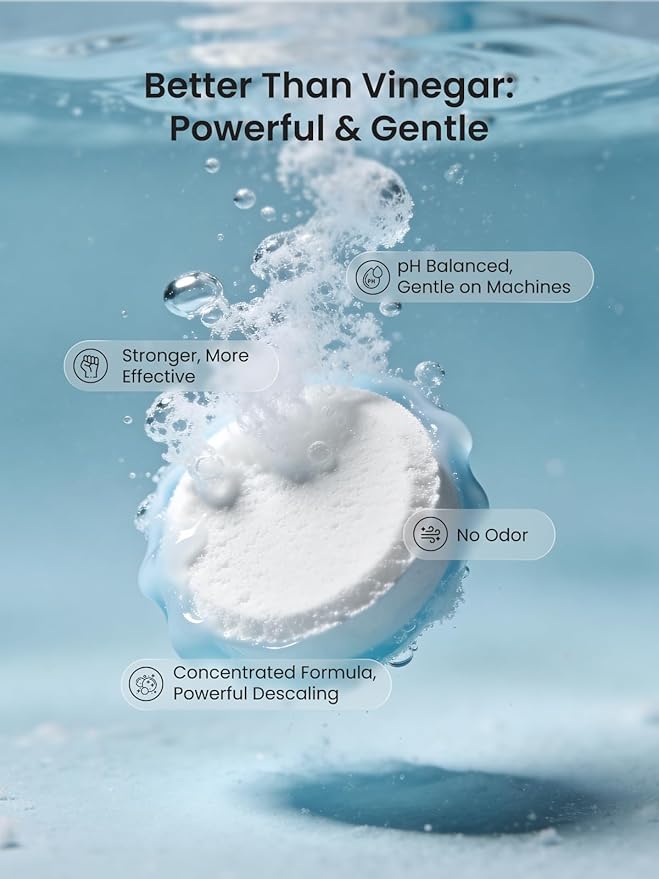 GROWNSY Descaling Tablets for Bottle Washers, 12 Count Descaler Tablets to Remove Limescale & Mineral Buildup, Compatible with Momcozy and Baby Brezza Baby Bottle Washer