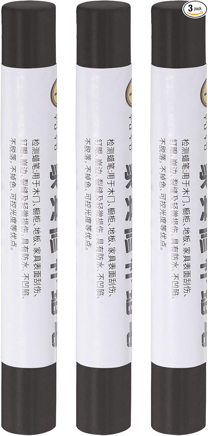 uxcell Furniture Repair Crayons, 3Pcs - Wood Wax Filler Stick, Furniture Markers Touch Up - for Scratches Holes Tables Desks Wooden Floors Cover Ups, Dark Cloth Black