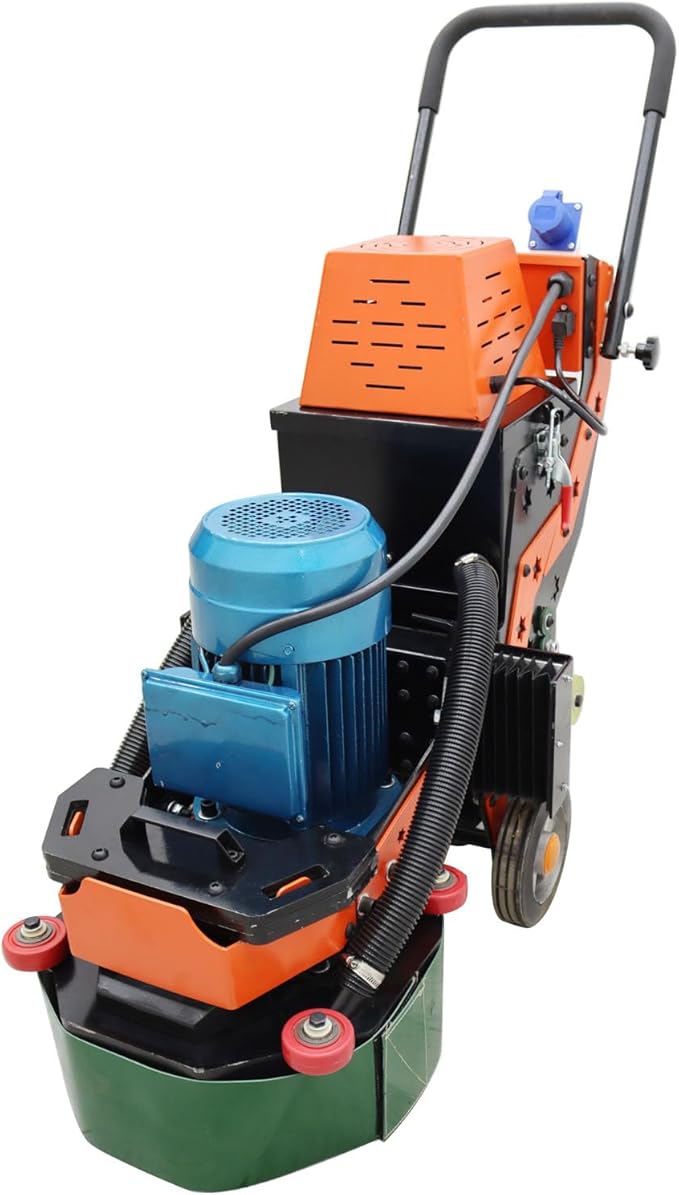 Hand-push Cement Ground Grinder Floor Grinding Polisher Floor Polishing Machine with 6pcs Grinding Heads 30L Dust Bucket for Old Ground Restore 220V