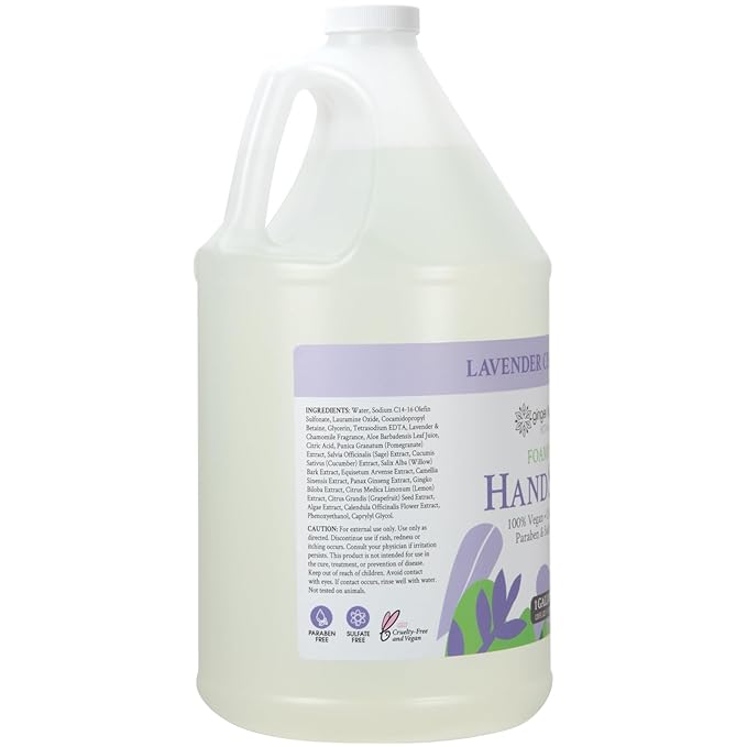 Ginger Lily Farms Botanicals All-Purpose Foaming Hand Soap Refill, 100% Vegan & Cruelty-Free, Lavender Chamomile Scent, 1 Gallon (Pack of 4)