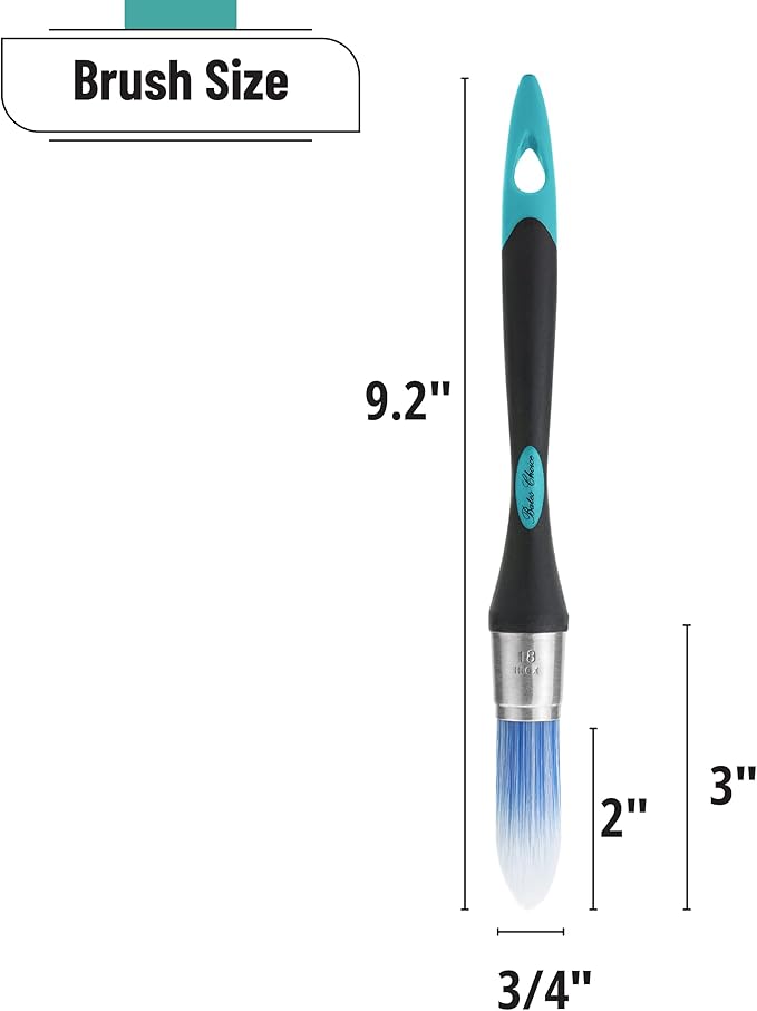 Bates- 0.75in Small Trim Paint Brush, Blue-Black