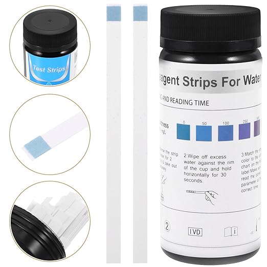 Water Hardness Test Strips 0-425ppm Swimming and Spa Water Testing Kit with Blue Color Indicator and Swimming Pool Quality Detection