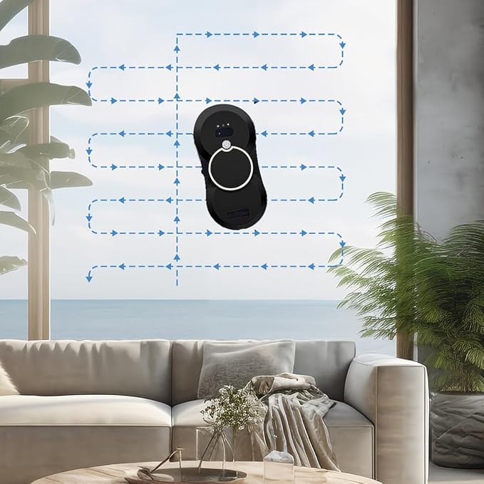 Window Cleaner Robot with Ultrasonic 5600PA Auto Water Glass Cleaning Automatic Smart Robot Cleaner,Window Vacuum Cleaner with Control Windows/Tiles/Class Door Indoor Outdoor