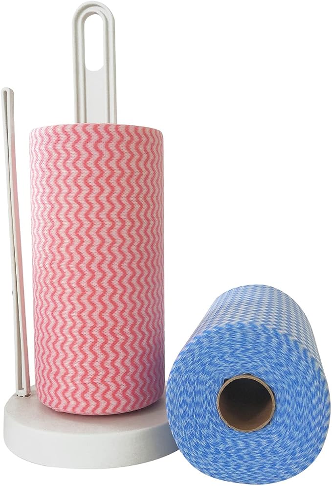 Reusable Cleaning Cloths Disposable Cleaning Cloth Dish Cloth Dish Towels Dish Rags All Purpose Cloths on 2 Rolls Blue&Red -200 Pieces