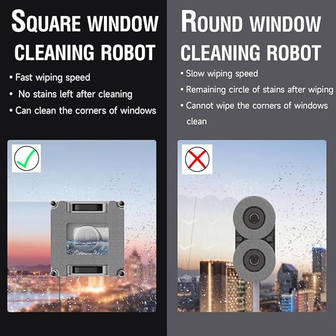 Frewico Smart Window Cleaner Robot with Quad-Stream Ultrasonic Spray, 100ml Dual Water Tanks, 5600Pa Strong Suction for Frameless Windows & High-Rise, App/Remote Control, Anti-Falling Safety System