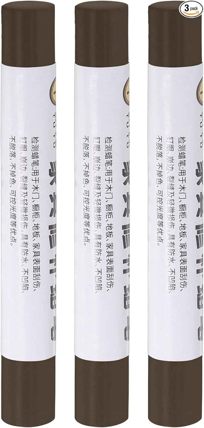 uxcell Furniture Repair Crayons, 3Pcs - Wood Wax Filler Stick, Furniture Markers Touch Up - for Scratches Holes Tables Desks Wooden Floors Cover Ups, Ground Gray