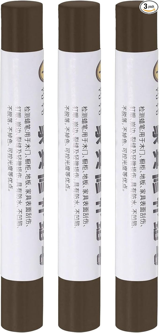 uxcell Furniture Repair Crayons, 3Pcs - Wood Wax Filler Stick, Furniture Markers Touch Up - for Scratches Holes Tables Desks Wooden Floors Cover Ups, Ground Gray