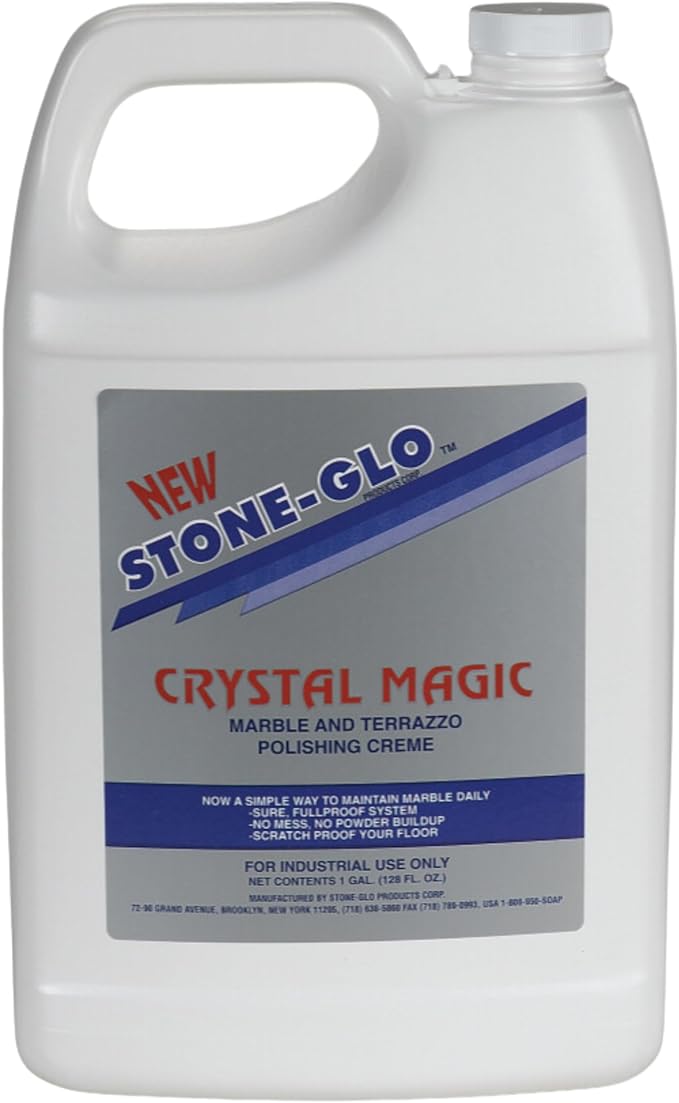 STONE-GLO Crystal Magic Floor Polisher for Ultimate Shine, Durability & Protection - Polishing Tile Floor Cleaner, Scratch Removal Used with Floor Scrubber (1 Gallon)