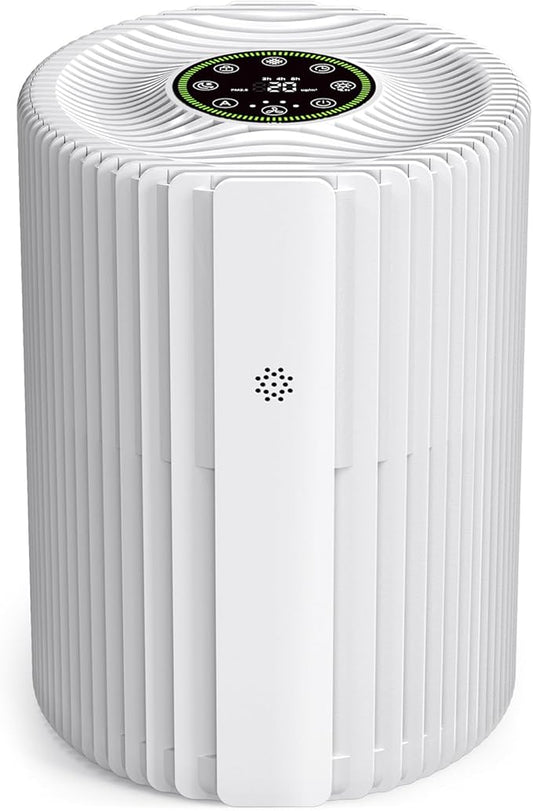 Air Purifiers For Bedroom With Air Quality Display 1095 Sq. Ft True H13 HEPA Pet Air Purifier For Dorm Room With 360° Air Intake & Outlet For Home Bedroom Office, DH-JHD07(White)