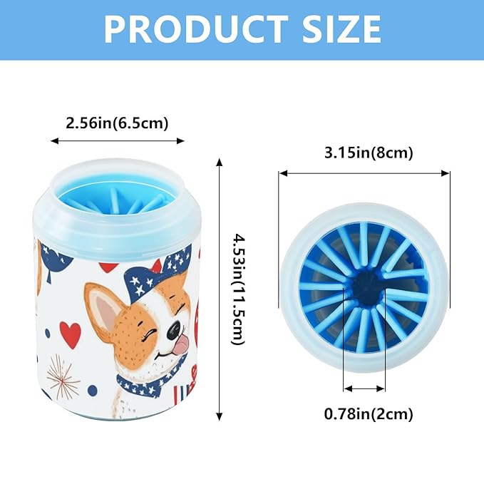 Dog Paw Cleaner Cups for Dogs Pet Foot Washer Paw Scrubber for Medium Small Dogs Cats Cleaning Cup Stars Cute Dogs