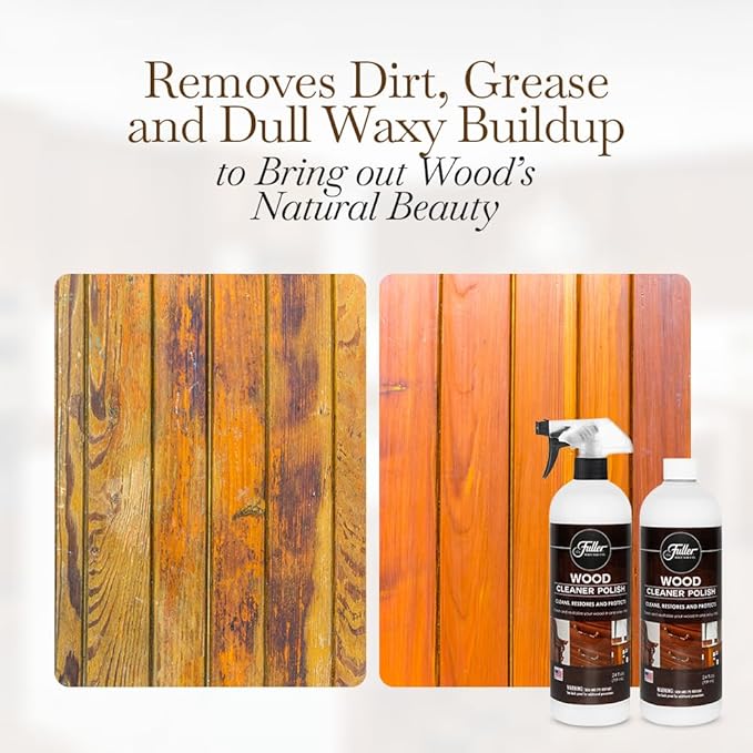 Fuller Brush Wood Polish & Cleaner – Conditions, Shines & Protects Wood Surfaces – Removes Dust, Smudges & Stains – Safe for Furniture, Cabinets, Tables & Trim - (Refill Bottle - Pack of 2)