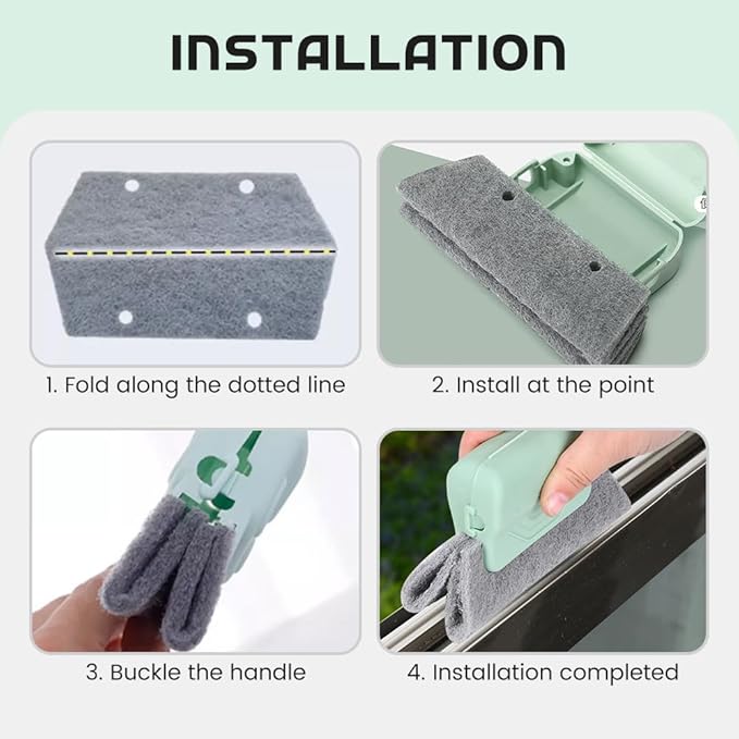 Magic Window Track Cleaner, 2026 New Window Groove Cleaning Brush Tools Set, Sliding Door Track Cleaner Hand-held Window Track Cleaner Brushes Tools for Window lides Gaps Tile Lines Shutter (12PCS)