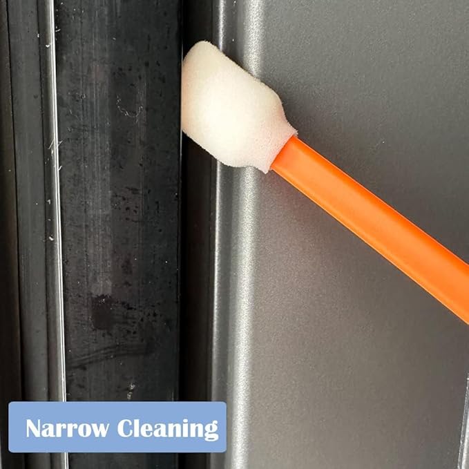 Wellgler's 200pcs Disposable Crevice Cleaning Brush，car air-Conditioning Vents Brush， Window Rails 、Door Rails、Refrigerator Gaps 、Toilet Gaps Brush （Orange）
