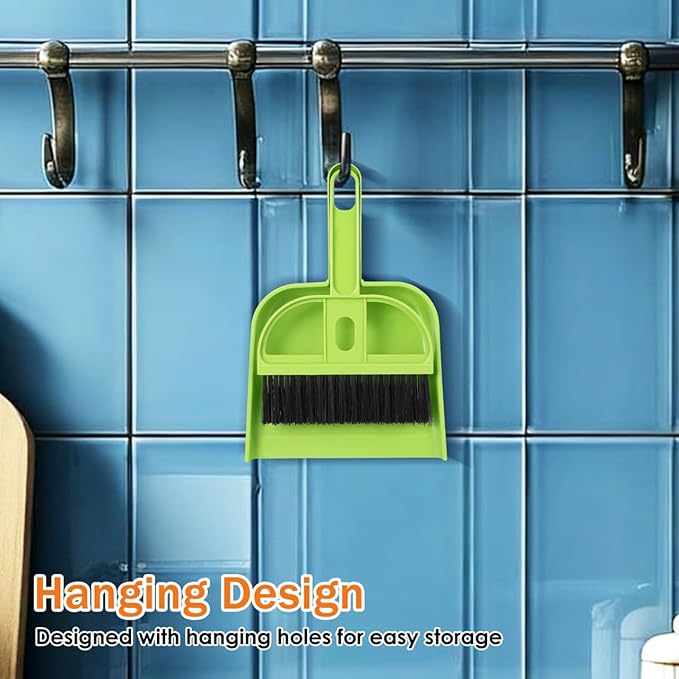 Healifty 12 Sets Dustpan Hand Broom and Shovel Small Broom and Dustpan Set for Desk Keyboard Pet - Portable Desktop Sweep Tools