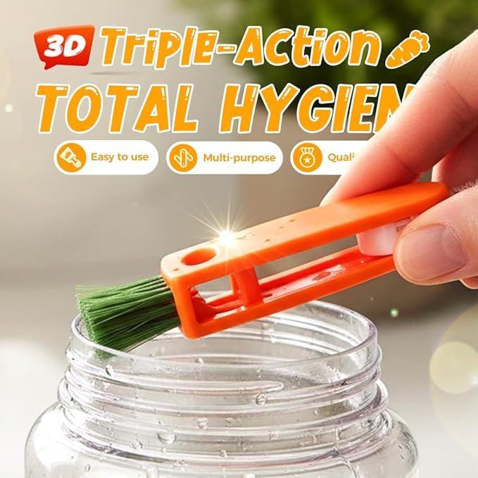 Upgrade 3 in 1 Cup Lid Cleaning Brush Set, 2025 New 12PCS Multifunctional Bottle Crevice Portable Cup Lid Cleaning Brushes, Crevice Cleaning Brush, Home Kitchen Crevice Brush Tools (1)