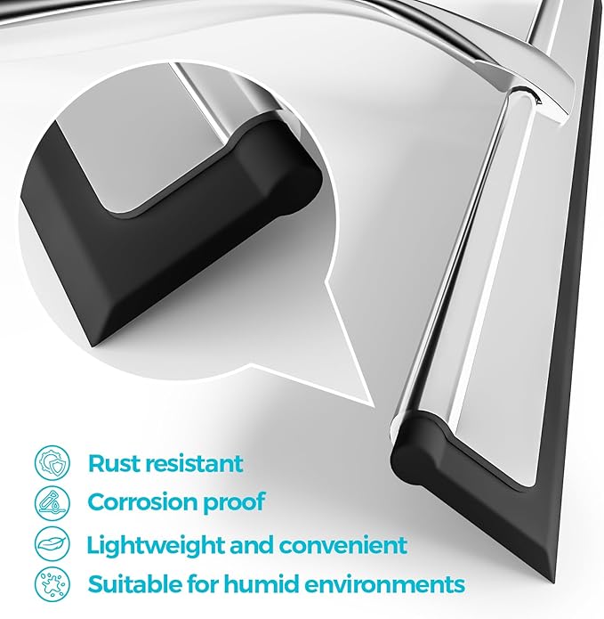 2 Pack Stainless Steel Rustproof Squeegee for Shower Glass