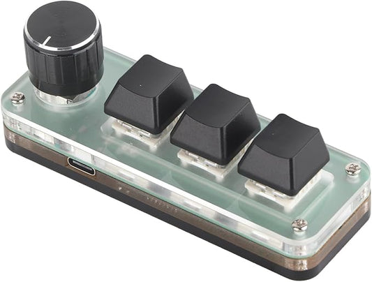 Mini Mechanical Keyboard, Programmable USB Macro Pad, RGB Backlight Gaming Keypad with DIY Programming and Knob Control