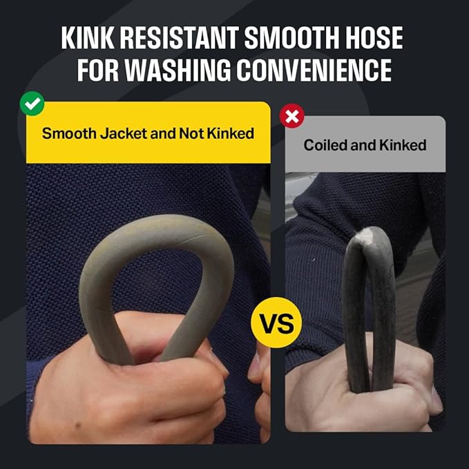 Active 100’ Pressure Washer Hose Compatible with gas and electric pressure washers (M22-14mm) Kink resistant, flexible steel braided power washer hose, max operating spec of 4000PSI & 12GPM and 212°F