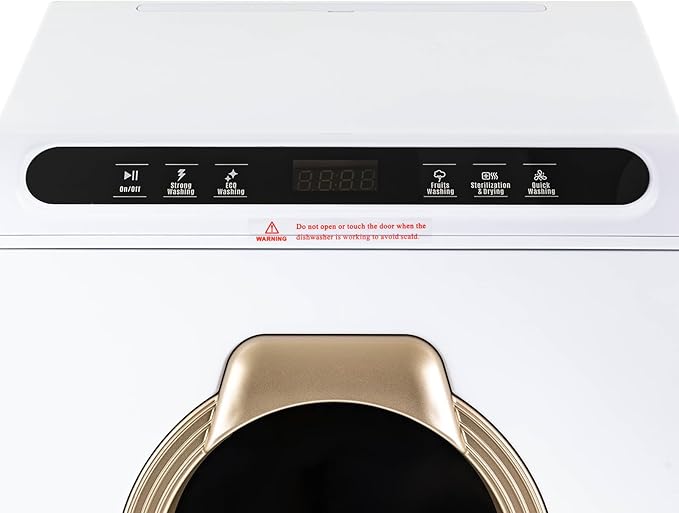 Portable Countertop Dishwashers, 900W Dishwasher with 6.35Qt Water Tank, 5 Cleaning Modes Dishwashers with 17 Spray Holes & 161℉ Heating, Portable Dishwasher for Apartments, RV