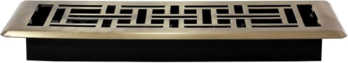 Decor Grates (4-Pack) AJH412-A Oriental Floor Register, 4x12 Inches, Antique Brass Finish