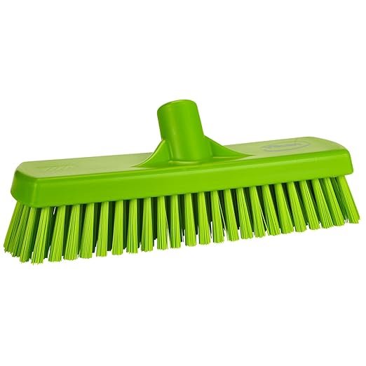 Vikan 706077 Brush,Wall/Floor Scrub,Stiff,12",PP/PBT,Lime