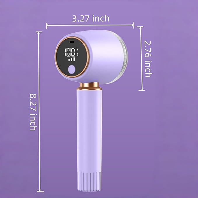 New Fabric Shaver and Lint Remover 2-in-1, Rechargeable Electric Clothes Defuzzer with LED Display, 6 Blades & 3 Speeds for Sweater, Blanket, Furniture (Purple)