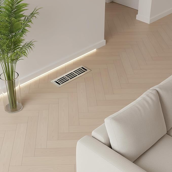 EMPIRE REGISTER CO Linear Design, Heavy Duty Floor Vent Covers, Metal Damper Attached. Vent Covers for Floor only. (Floor, Brushed Nickel, 2 x 10 inch (Pack of 1))