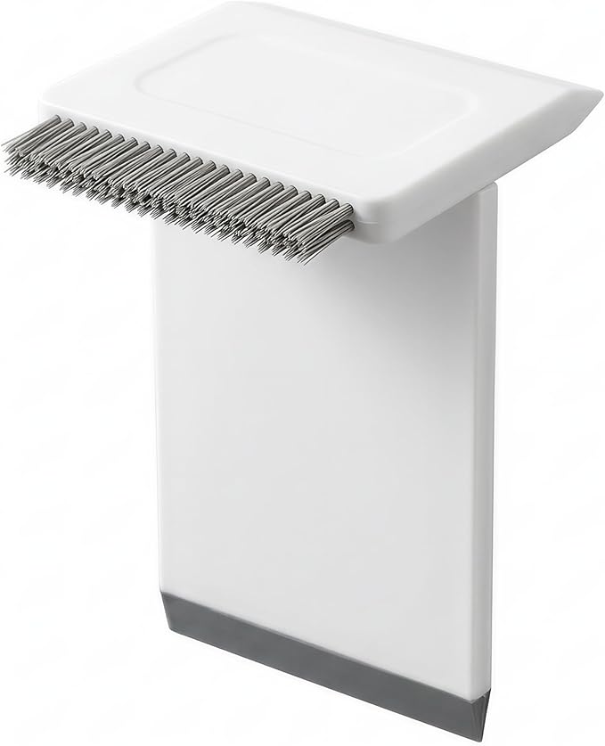 Li&Zhao Sink Squeegee 2-in-1 Scrub Brush, Multi-Functional Small Squeegee for Sink and Countertop Cleaner, Effective Sink Scraper for Wet Dry Messes on Kitchen Surfaces, Tiles, Stove
