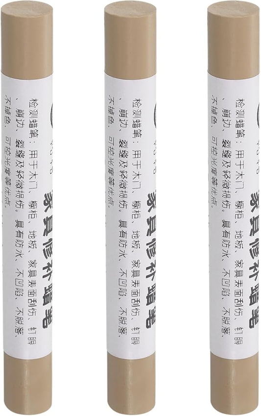 uxcell Furniture Repair Crayons, 3Pcs - Wood Wax Filler Stick, Furniture Markers Touch Up - for Scratches Holes Tables Desks Wooden Floors Cover Ups, Sky Grey