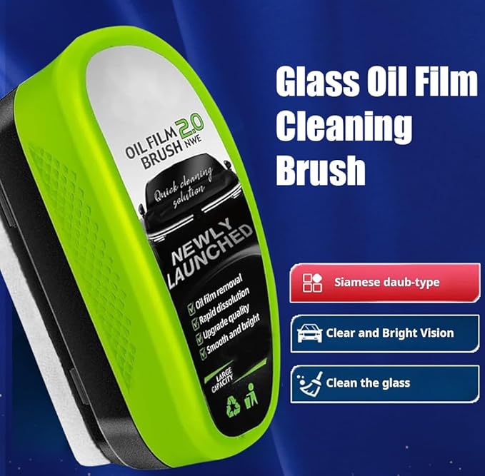 3PC Upgrade 2.0 Clear Vision Glass Cleaner, Oil Film Cleaning Brush for Automotive Windows, Clearvision Cars Windshield Cleaner Tool, Universal Cleaning Wipe Board