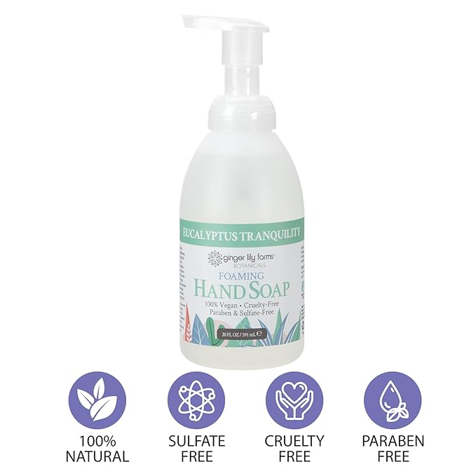 Ginger Lily Farms Botanicals All-Purpose Foaming Hand Soap Refill, 100% Vegan & Cruelty-Free, Eucalyptus Tranquility Scent, 20 Fl Oz (Pack of 1)
