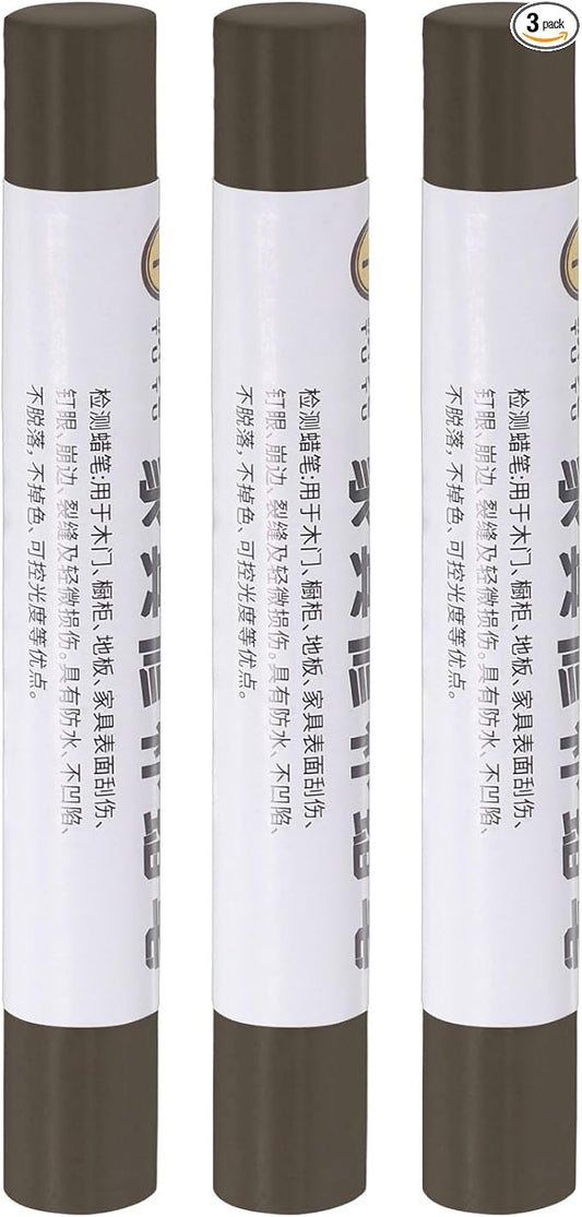 uxcell Furniture Repair Crayons, 3Pcs - Wood Wax Filler Stick, Furniture Markers Touch Up - for Scratches Holes Tables Desks Wooden Floors Cover Ups, Glass Gray