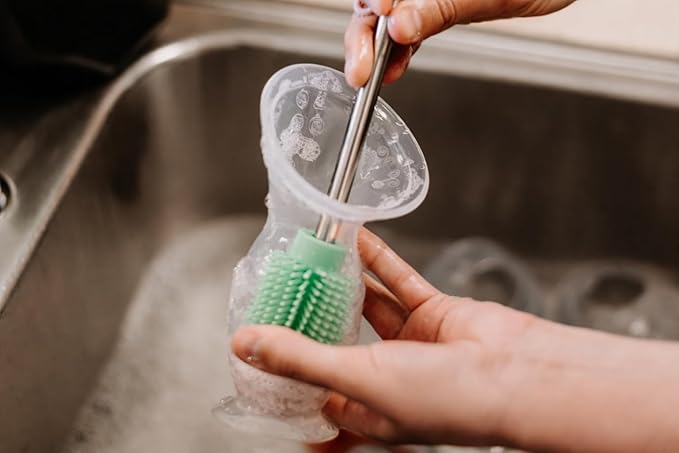 Haakaa Silicone Cleaning Brush Kit – Household Cleaning Brushes for Bottles and Crevices – Food-Grade Silicone: Dishwasher Safe (Kit-Lime)